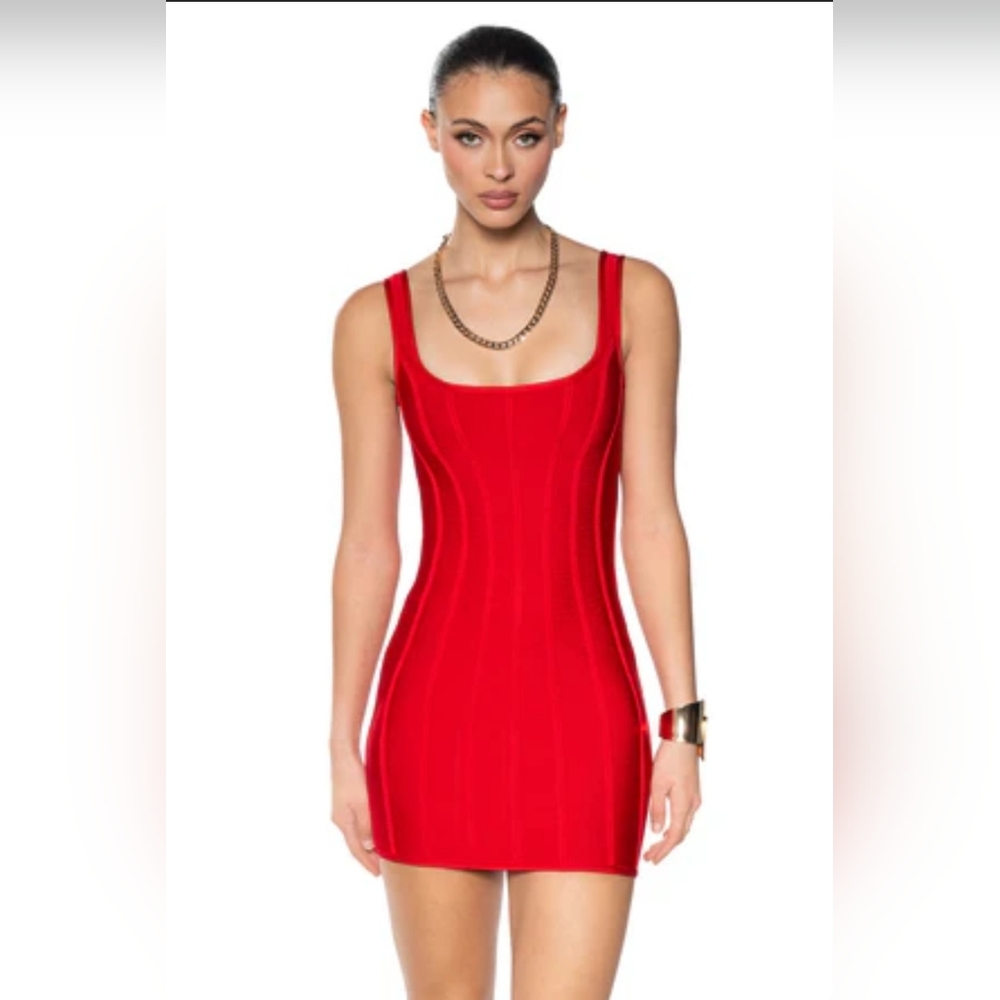 AKIRA SNATCH ME UP BANDAGE MINI DRESS IN RED SIZE 2X NWOT